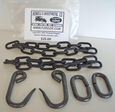 1932-1937 Ford Pickup Truck Tailgate Chains, Hooks, Locks 