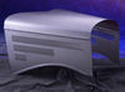 Pickup 1937 Ford  Hood Plain Top, 3 Row Louver Sides, 3 Piece Hood