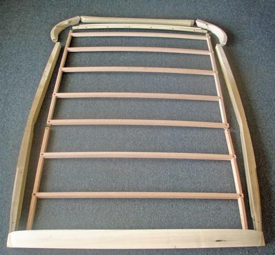 1930 1931 Model A Tudor Sedan Complete Top Wood Kit (all wood above the doors) Header Above Windshield, Roof Ribs, Rib Rails, Side Rails, and Rear Header