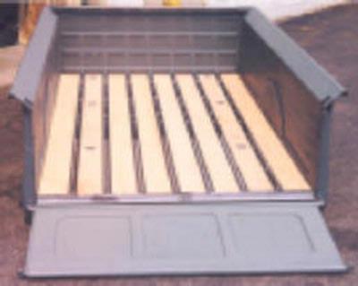 1942-1947 Complete Bed 6 ft. Unassembled. Kit includes Front Bed Panel, 1 pr. Bed Sides, Complete subfame , Tailgate, Tailgate Chains, Tailgate Hinges, Floor Adapter Kit, Bed Wood, Bed Strips Steel, Cap Strip, Bolt Kit, Lower Bed Extension Panels