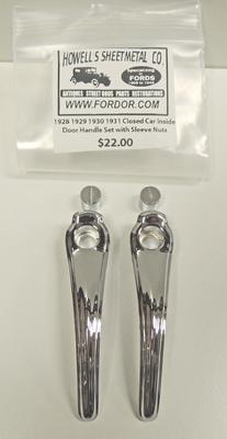 Model A Ford Inside Door Handles with the correct sleeve nuts for installation 1928 1929 1930 1931