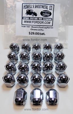 Model A Ford Chrome Lug Nut Set 23 Nuts 1928 1929 1930 1931
